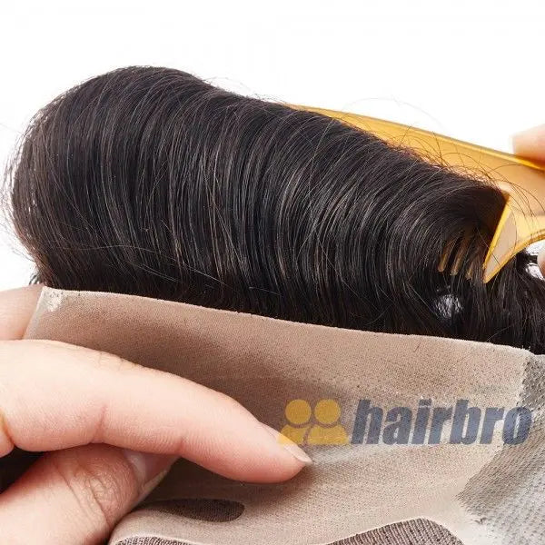 Durable Fine Mono Poly Hair Replacement System For Men ukhairbro