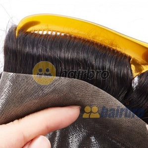 French Lace Front with Poly Back Hair Replacement System For Men ukhairbro