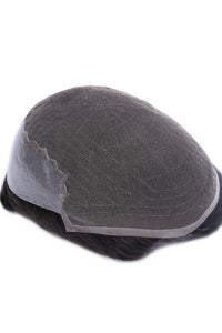 French Lace with Wide Poly Side and Back Stock Hair System For Men ukhairbro