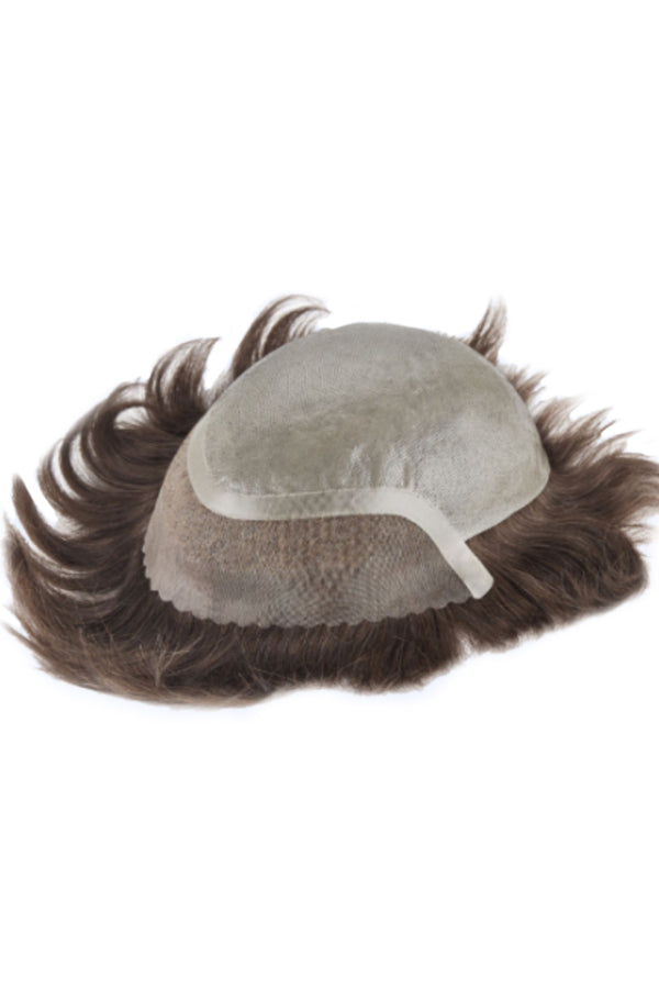 French Lace Front with Poly Back Hair Replacement System For Men ukhairbro