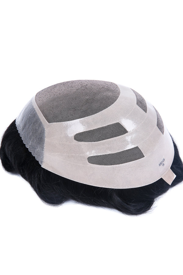Mono Centher Poly Front With 3 Layer NPU Hairpieces For Men ukhairbro