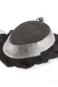 New French Lace Center with Poly around Stock Hair Replacement System For Men ukhairbro