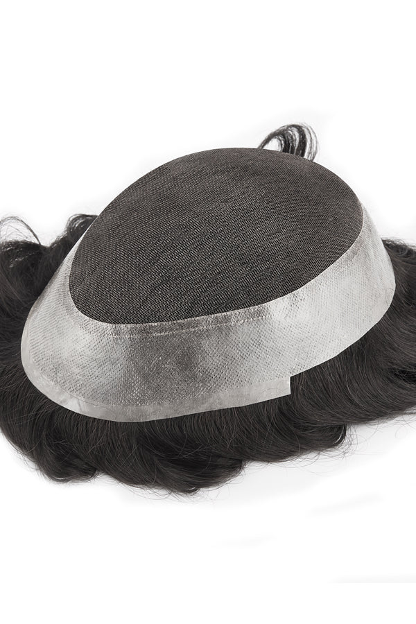 New French Lace Center with Poly around Stock Hair Replacement System For Men ukhairbro