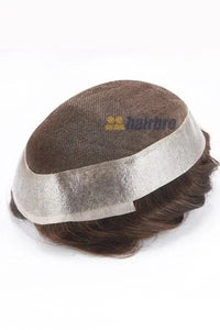 French Lace Center with Poly Around Hair Replacement System for Men ukhairbro