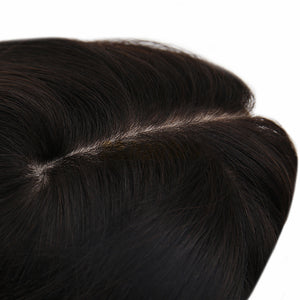 Clips-On Silk Top Hairpiece for Women with Diamond Lace ukhairbro