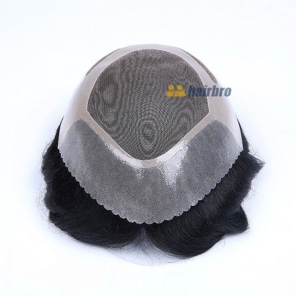 Mono Centher Poly Front With 3 Layer NPU Hairpieces For Men ukhairbro
