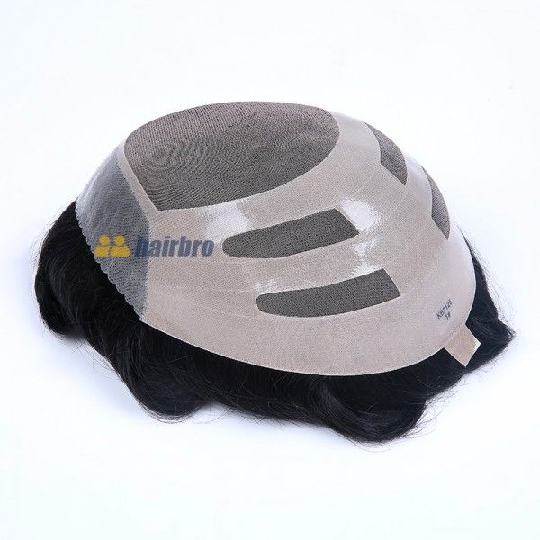 Mono Centher Poly Front With 3 Layer NPU Hairpieces For Men ukhairbro