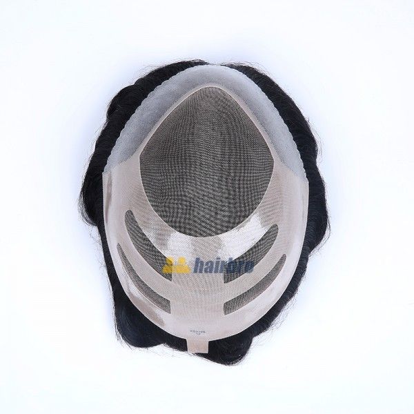 Mono Centher Poly Front With 3 Layer NPU Hairpieces For Men ukhairbro