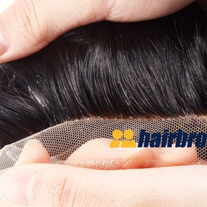 French Lace Center and Front with Poly Around Hair Replacement System ukhairbro