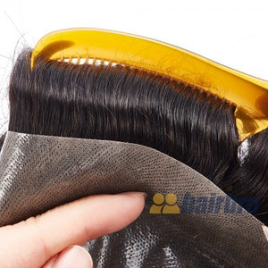 Thin Poly Base with French Lace Front Hair Replacement System For Men ukhairbro