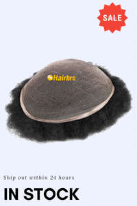 French Lace Base Afro Wave Stock Men Hair Replacement ukhairbro