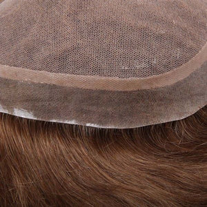 French Lace Center with Thin Poly All Around Hairpieces System for Men ukhairbro