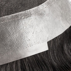 New French Lace Center with Poly around Stock Hair Replacement System For Men ukhairbro
