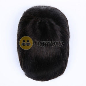 French Lace Front with Poly Back Stock Hair Replacement System For Man ukhairbro
