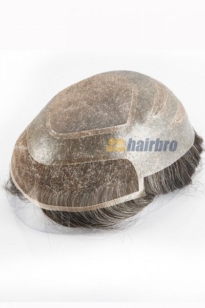 French Lace Center and Front with Poly Perimeter Hairpieces For Men ukhairbro