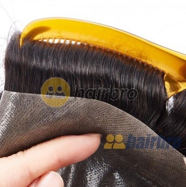 French Lace Front with Poly Back Hair Replacement System For Men ukhairbro