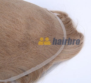 Full Swiss Lace Human Hair Breathable Stock Hairpieces For Man ukhairbro