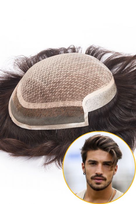 The Injection Lace Center with Poly Side and Back Hairpieces For Men ukhairbro